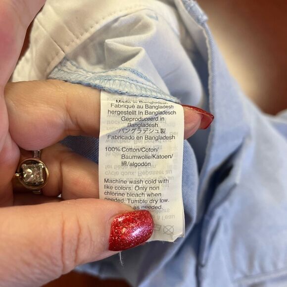 J. Crew Factory 3.5” Classic Oxford Shirts Light Blue sz 0 EUC - Picture 5 of 5